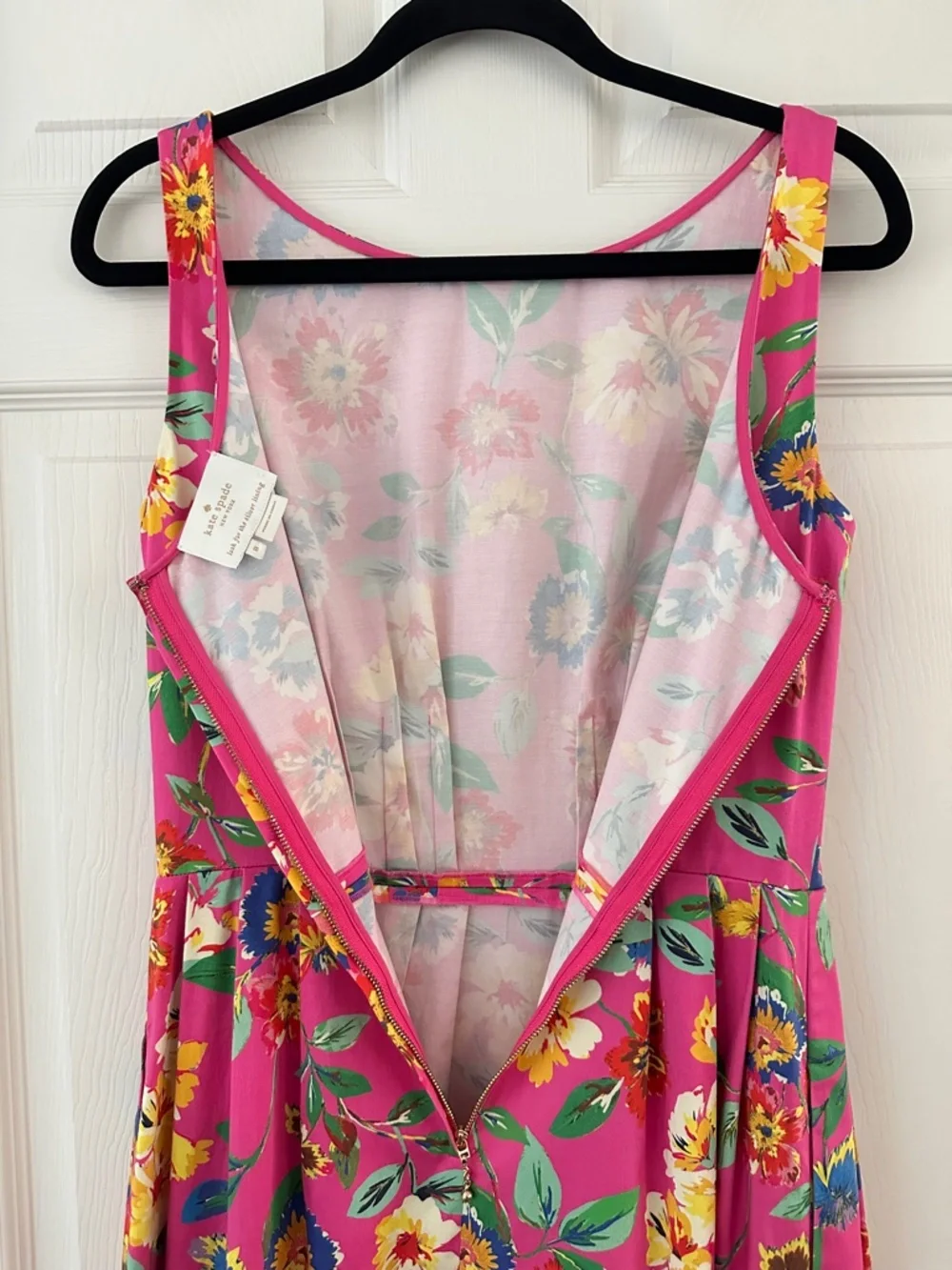 Kate Spade Sonja Pink Floral Pleated Dress Women’s Size 8